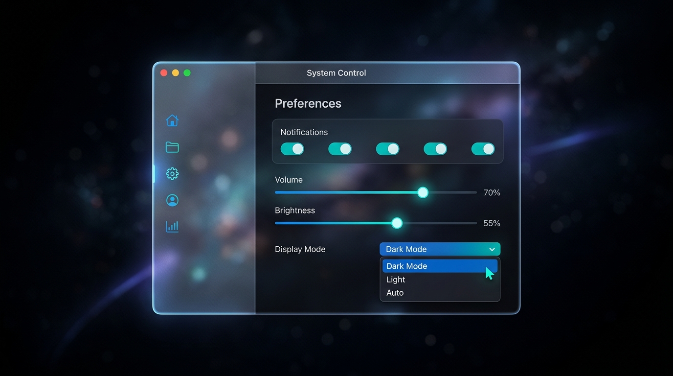 Ohear.AI settings window with Tahoe glass design and sidebar navigation