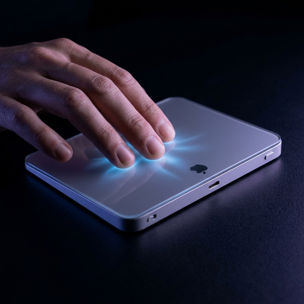 Three fingers on Apple Magic Trackpad — voice activation gesture